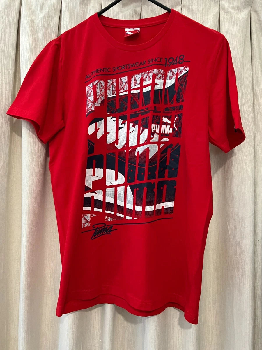 Puma Sport s Lifestyle Red T Shirt Sportswear Since 1948 As New Size S