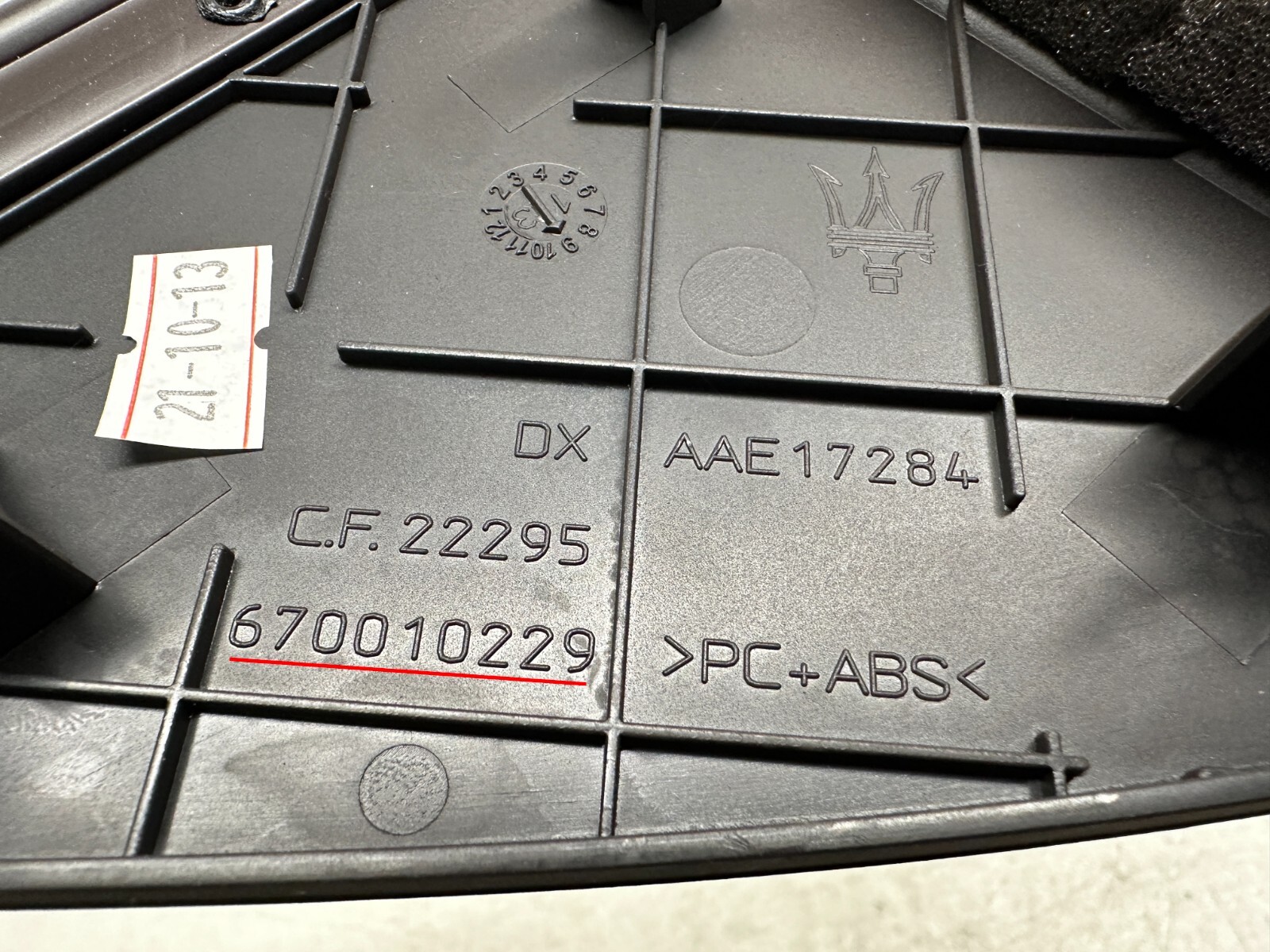 Maserati Quattroporte 2014-2020 Right Dashboard side cover P/N 670010229