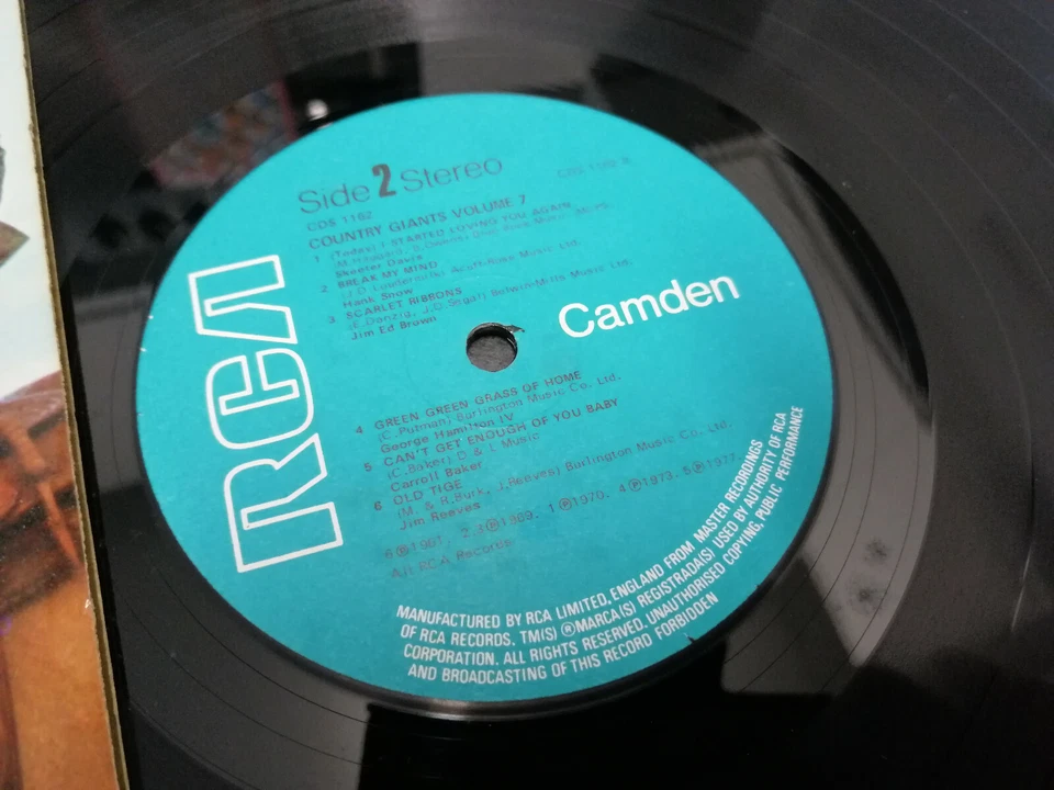 Country giants vol 7 Vinyl LP record Jim Reeves Hank snow Don Gibson etc - Image 2 of 4