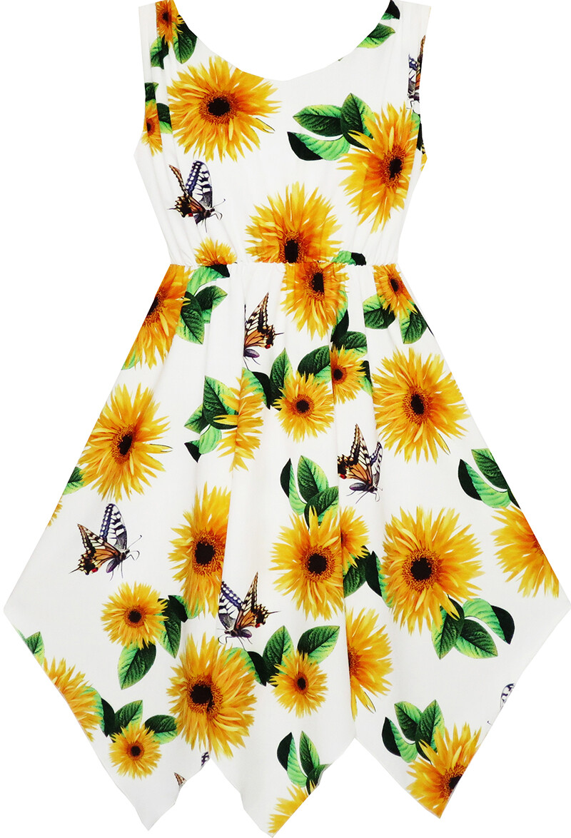 flower girl dress with sunflower