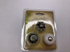Curio Knobs Clear Crystal and White by Tim Holtz 3 Pack, 1”x7/8”