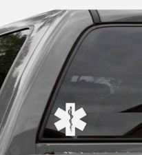 STAR OF LIFE EMT EMS Vinyl Window Decal/Sticker