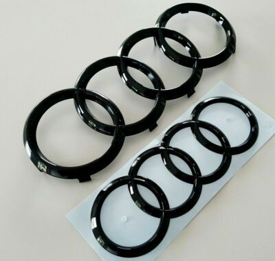 original schwarze Ringe Audi e-tron vorne + hinten Audiringe etron S black rings