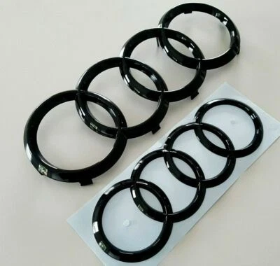 original schwarze Ringe Audi Q5 Typ FY ab 2017 vorne + hinten SQ5 Audiringe - Bild 1 von 4