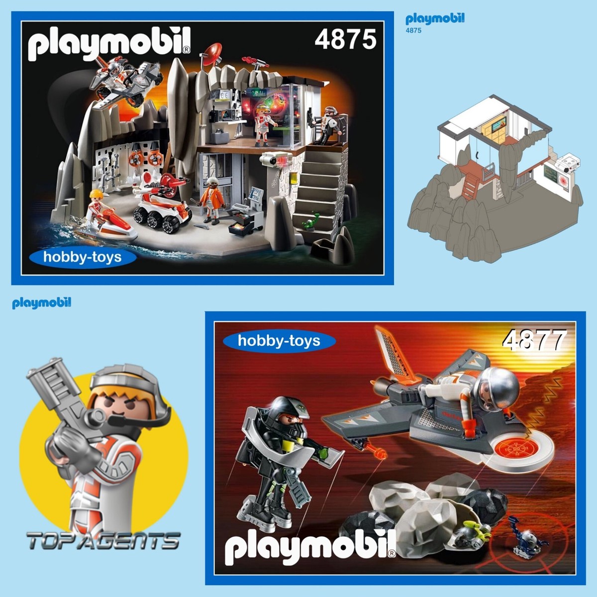 PLAYMOBIL 4875 * TOP AGENTS HQ * 4877 4880 5085 5086 9263 * SPARE