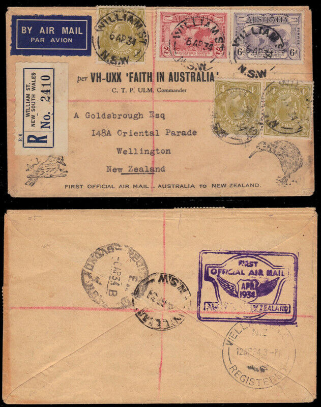AUSTRALIA - online shop 1934 Australia to Flight Nippon regular agency Official New First Zealand