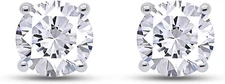 4 ct Lab Round Brilliant D Color VVS1 Clarity Moissanite Earrings Studs