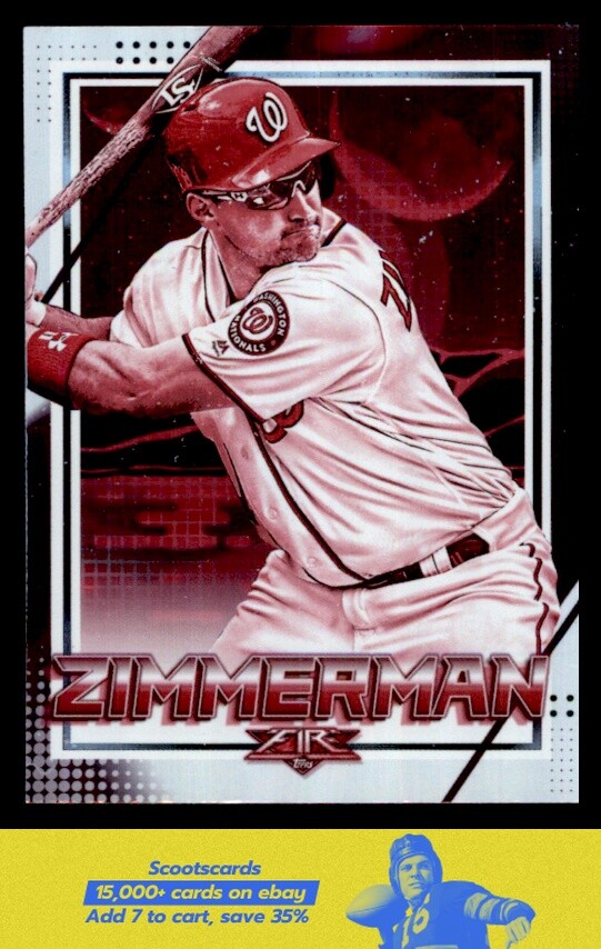 2020 Topps Fire Ryan Zimmerman Red Blaze card #159 Washington Nationals