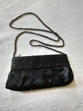 The Touch Of NINA Evening Bag HANDBAG CLUTCH BLACK BEADED With Beaded Strap