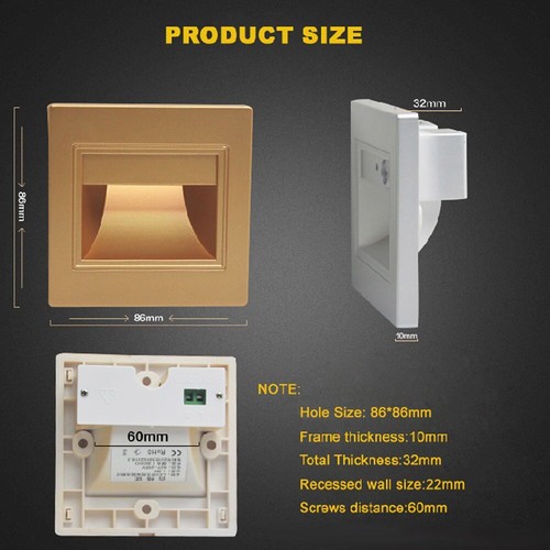 1/10/20x LED Wall Plinth Recessed Stair Hall Footlight Aisle Lamp Lights 85-265V - Picture 5 of 9