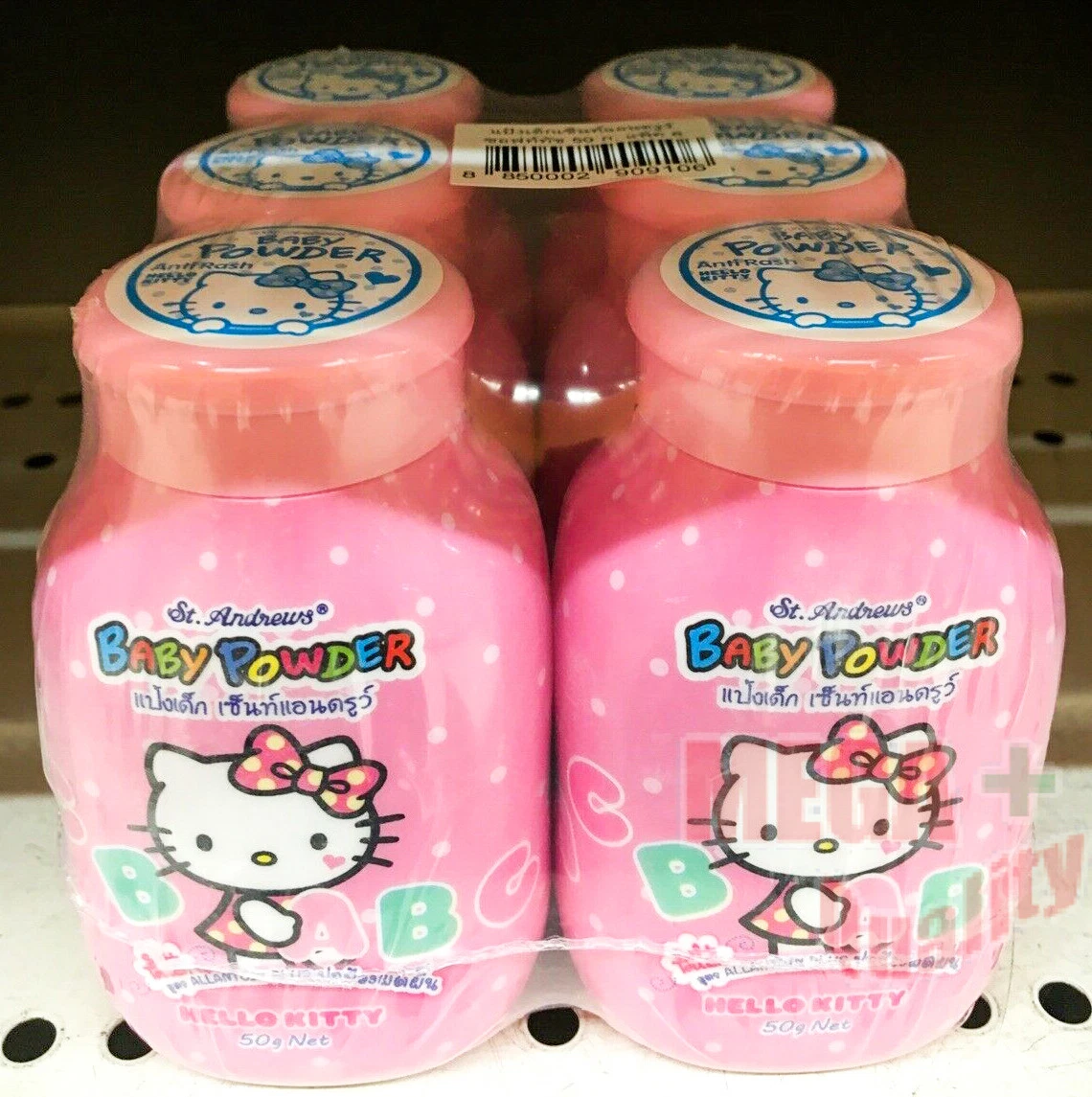 6x 50g St.Andrews Hello Kitty Anti Rash Baby Powder Allantoin Plus Soft Touch