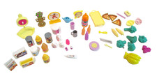 Vintage Mixed Lot 50 Pretend Play Kitchen Toys Groceries Utensils Dishes Scale