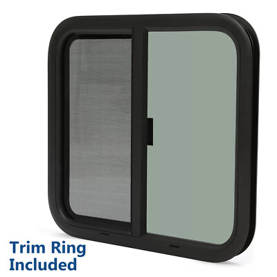 24'' x 22'' Horizontal Sliding RV Window Camper Cargo Trailer w/Trim Ring & Screen