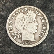 1911-S Barber Dime - High Quality Scans #Q001