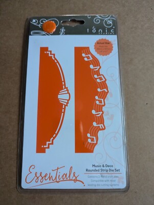 TONIC STUDIOS Essentials: Music & Art Deco Rounded Strip metal die set 6x6 cards