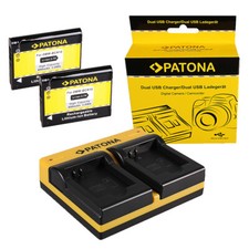 2x Batteria Patona + caricabatteria USB dual per Panasonic Lumix DMC-LF1W
