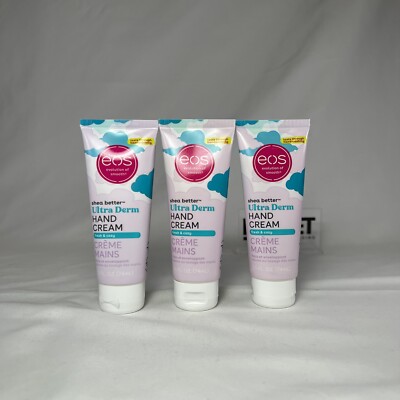 3 Pack EOS Shea Better Ultra Derm Hand Cream Fresh & Cozy 2.5 oz / 74 ml Each