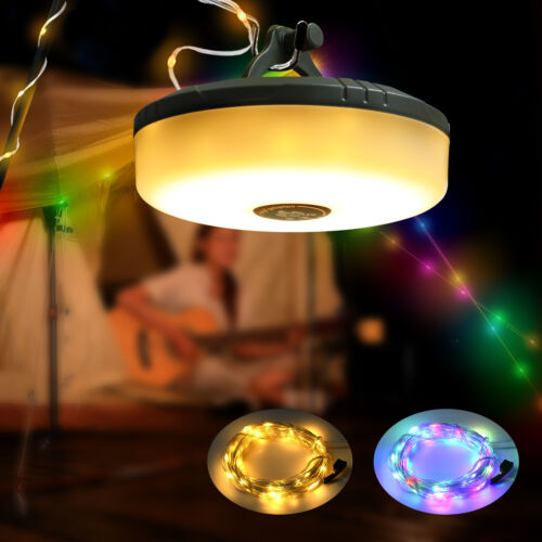 Lámpara de Cadena de Luces Portátil 2 en 1 para Camping Exterior Tienda de Campamento Deco Impermeable - Imagen 3 de 18