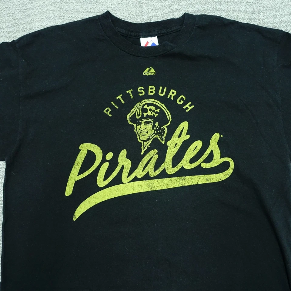 Majestic Graphic T-Shirt Men Size XL Black Yellow Pittsburgh Pirates  Stargell 8 - Image 3 of 4