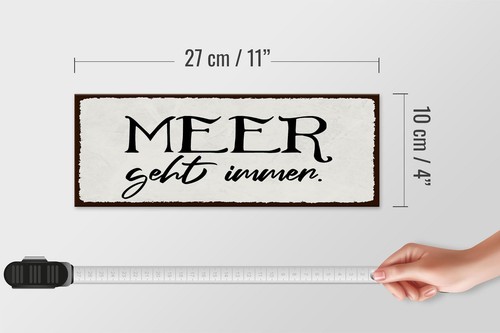 Holzschild Spruch 27x10 cm Meer geht immer Holz Deko Schild wooden sign - Picture 5 of 5