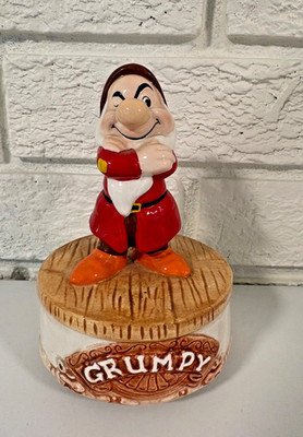Vtg Walt Disney Co Schmid Snow White & The Seven Dwarfs Grumpy Music Box Works