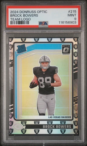 2024 PANINI DONRUSS OPTIC TEAM LOGO #215 BROCK BOWERS ROOKIE RC 1/32 PSA 9