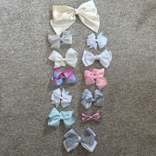 11pc Girls Hair Bow Bundle Multicolor Barrettes