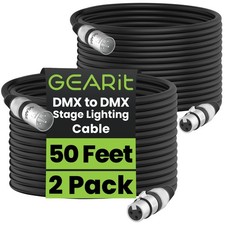 DMX Cable 50FT 2-Pack 3-Pin Male to Female for DJs and Event Techs