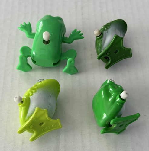 Vintage Used Tomy Galoob 1980s Green Frogs Mini Wind Up Toys Lot of 4 Rare HTF - Picture 7 of 7