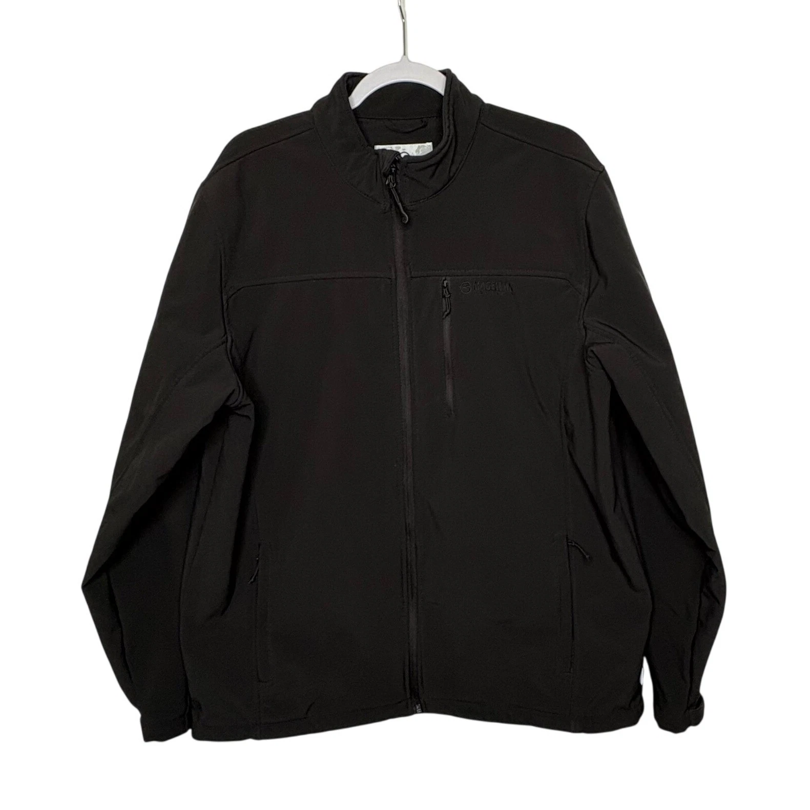 Magellan Outdoors Mens XL Hickory Canyon Softshell Jacket Black Fleece Lined