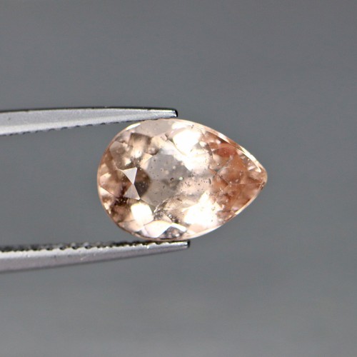 2.75 Cts Pear Peach Pink Natural Morganite Brazil, Unheated Only