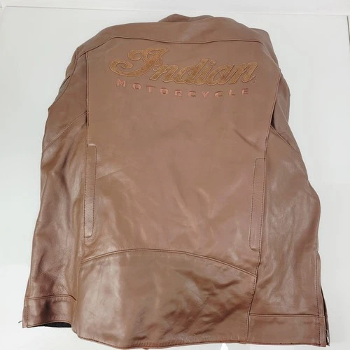 Indian Motorcycle Getaway Leather Jacket Brown Cowhide Riding Jacket OEM image 9