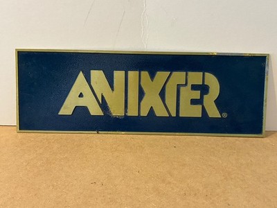 ANIXTER Vintage Schild Werbung Aerospace Communications Company 12'' x 4'' Metall