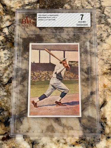 Babe Ruth 1932 Sanella Rare Type 2 BVG 7 NM Centered Sharp Yankees HOF Blue Chip