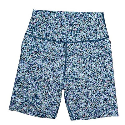 Sage Collective High Waisted Bike Shorts Teal Ditzy Floral Medium
