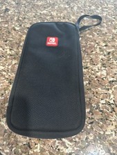 Nintendo Switch Carrying Case Black EUC Soft Shell Fuzzy Interior