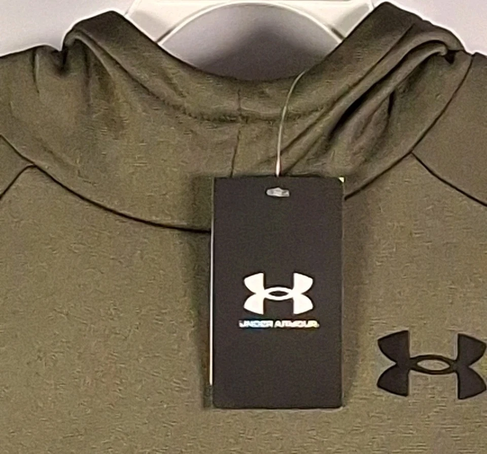 Under Armour 1379801 Boys SM Fleece Graphic HD Hoodie, (390) Marine OD Green/Blk - Image 4 of 4