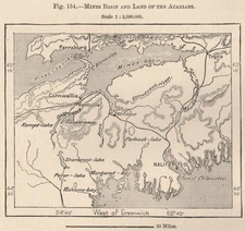 Mines Basin and land of the Acadians. Canada 1885 old antique map plan chart