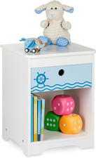 Comodino Da Letto per Bambini, Design Mare, Cassetto E Scomparto, HLP 41X32X31 C