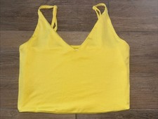 AMISU Träger Top Shirt Ärmellos Bauchfrei Strech Damen Gr. S gelb Sommer NEU!