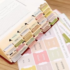 90 Pieces Bible Tabs for Women, Vintages Large Print Bible Bookmarks Index Tabs