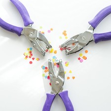 Durable Heavy Handed Hole Punches, Star, Heart, Circle Shapes for Scrapbookin...