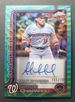 2025 Topps Chrome Rookie Auto Andres Chaparro #CRDA-ACH Aqua Wave Refractor /199