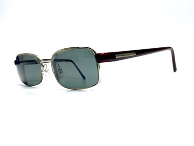 VTG Prada Half Rim Silver Rectangular Red Temple Glasses