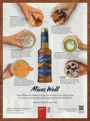 2025 Torani Classic Caramel Syrup Print Ad/Poster Authentic Food Drink Pop Art