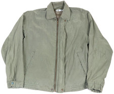 Vintage LL Bean Full Zip Nylon Bomber Windbreaker Jacket Mens M Military Green