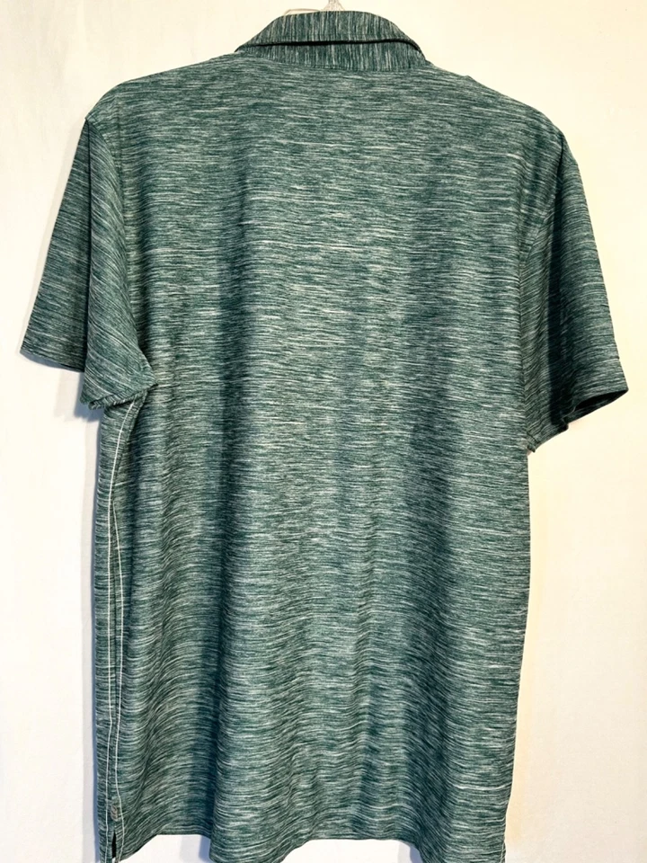 CAMISA POLO HOMBRE GRANDE VERDE CENIZA MANGA CORTA POLIÉSTER Foto 3 de 4