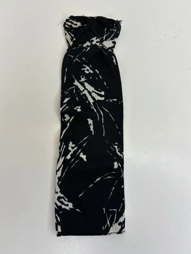 Vintage 1981 Barbie Halter Black White  Maxi Dress Gown Sleeveless #3634