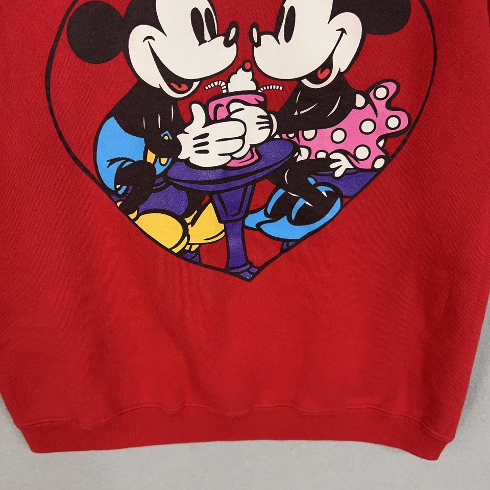 VINTAGE Disney Mickey Co Sweatshirt Youth Large Mickey Minnie Heart Valentines - Image 3 of 4
