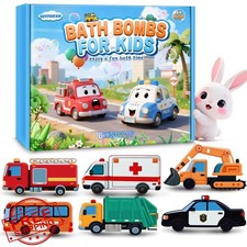 Easter Bath Bombs Kids Car Toys 6 Pack Fizzy